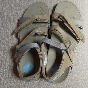 Vionic Blue tan/taupe Orthaheel Vibram Sandals